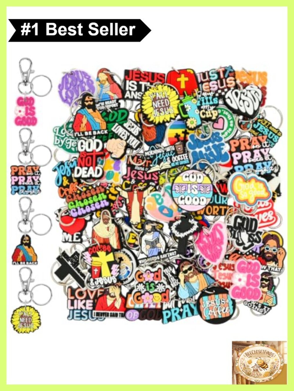60 Set Lobster Claw Clasps Key Rings Cute Keychain Charms